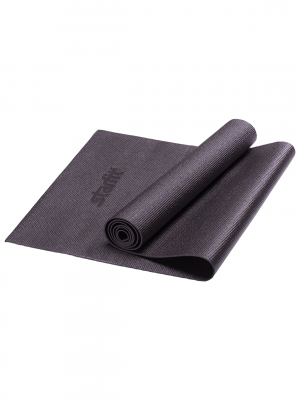 Коврик для йоги FM-101, PVC, 173x61x0,3 см, черный