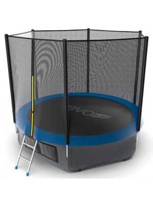 Батут EVO Jump External 10ft (Blue) + Lower net с внешней сеткой и лестницей + Нижняя сетка