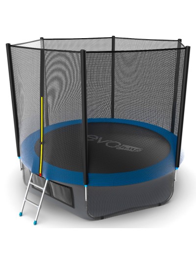 Батут EVO Jump External 10ft (Blue) + Lower net с внешней сеткой и лестницей + Нижняя сетка
