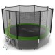Батут EVO Jump External 12ft (Green) + Lower net с внешней сеткой и лестницей + Нижняя сетка