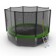 Батут EVO Jump External 12ft (Green) + Lower net с внешней сеткой и лестницей + Нижняя сетка