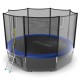 Батут EVO Jump External 12ft (Blue) + Lower net с внешней сеткой и лестницей + Нижняя сетка