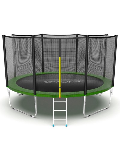 Батут EVO Jump External 12ft (Green) с внешней сеткой и лестницей