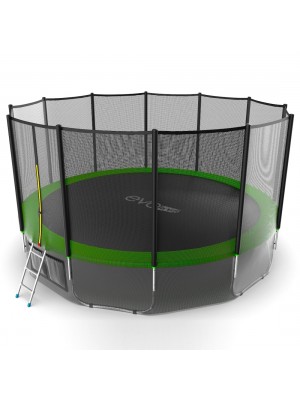 Батут EVO Jump External 16ft (Green) + Lower net с внешней сеткой и лестницей + Нижняя сетка