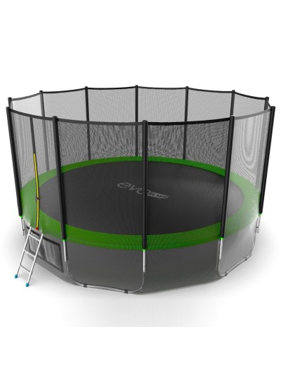 Батут EVO Jump External 16ft (Green) + Lower net с внешней сеткой и лестницей + Нижняя сетка
