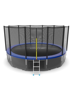 Батут EVO Jump External 16ft (Blue) + Lower net с внешней сеткой и лестницей + Нижняя сетка