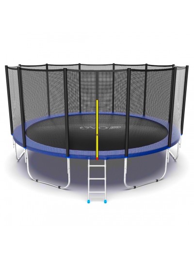 Батут EVO Jump External 16ft (Blue) с внешней сеткой и лестницей