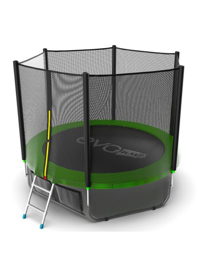 Батут EVO Jump External 8ft (Green) + Lower net с внешней сеткой и лестницей + Нижняя сетка