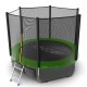 Батут EVO Jump External 8ft (Green) + Lower net с внешней сеткой и лестницей + Нижняя сетка
