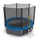 Батут EVO Jump External 8ft (Blue) + Lower net с внешней сеткой и лестницей + Нижняя сетка