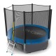 Батут EVO Jump External 8ft (Blue) + Lower net с внешней сеткой и лестницей + Нижняя сетка
