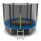 Батут EVO Jump External 8ft (Blue) + Lower net с внешней сеткой и лестницей + Нижняя сетка