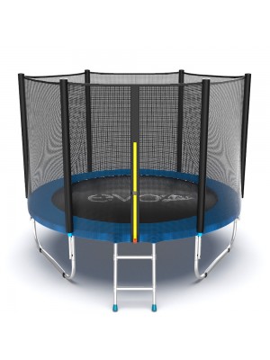 Батут EVO Jump External 8ft (Blue) с внешней сеткой и лестницей