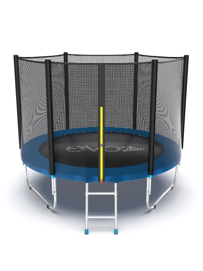 Батут EVO Jump External 8ft (Blue) с внешней сеткой и лестницей
