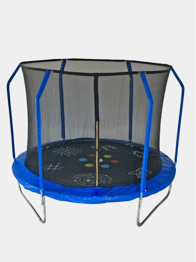 Батут 8FT 2.44м SportElite GAME фиберглас с принтом, защитной сеткой внутрь FR-50-8FT