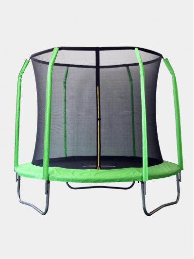 Батут SportElite 2,44м фиберглас, с защитной сеткой внутрь, салатовый, GB30201-8 FT