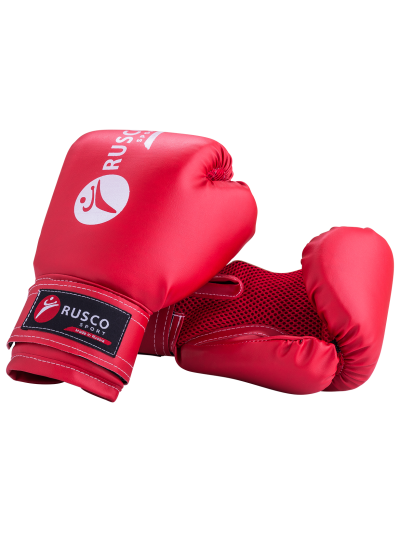 Перчатки боксерские, 10oz, к/з, красный Rusco
