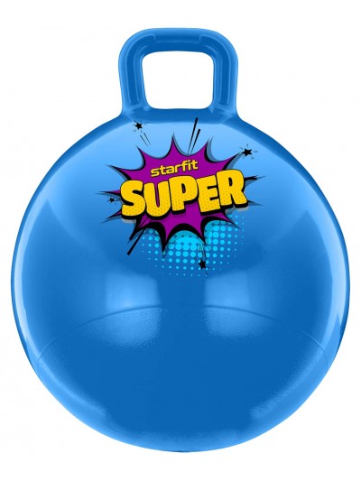 Мяч-попрыгун GB-0401, SUPER, 45 см, 500 гр, с ручкой, голубой, антивзрыв