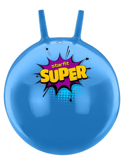 Мяч-попрыгун GB-0401, SUPER, 45 см, 500 гр, с рожками, голубой, антивзрыв