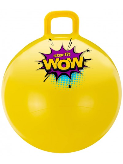 Мяч-попрыгун GB-0402, WOW, 55 см, 650 гр, с ручкой, жёлтый, антивзрыв