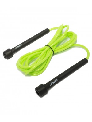 Скакалка RP-101 ПВХ с плаcтиковой ручкой, зеленая, 3 м