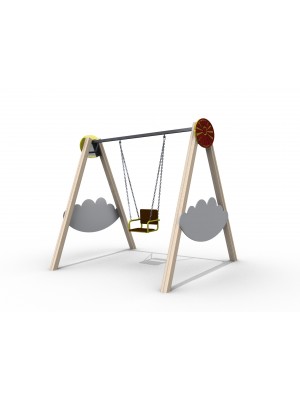 Качели одинарные на деревянных стойках УДУ 3.03.00