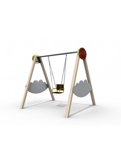 Качели одинарные на деревянных стойках УДУ 3.03.00