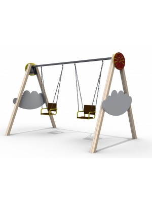 Качели двойные на деревянных стойках УДУ 3.03.01