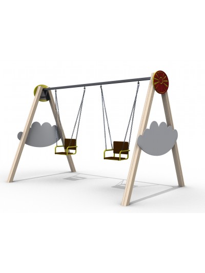 Качели двойные на деревянных стойках УДУ 3.03.01 