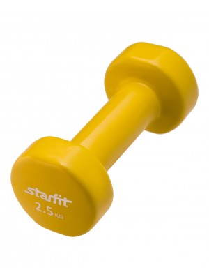 Гантель виниловая DB-101 2,5 кг, желтая