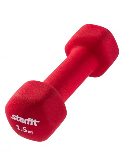Гантель неопреновая DB-201 1,5 кг, насыщенная красная