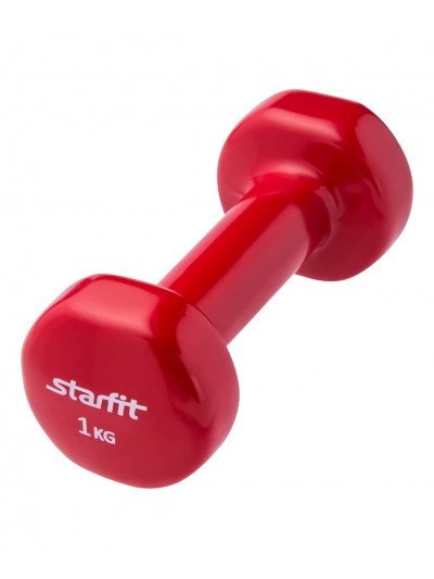 Гантель виниловая DB-101 1 кг, красная