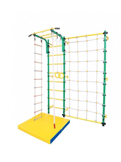 Детская шведская стенка STEMFIT "Пристенная" + сетка для лазания