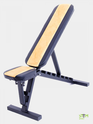 Регулируемая скамья для жима черно-желтая