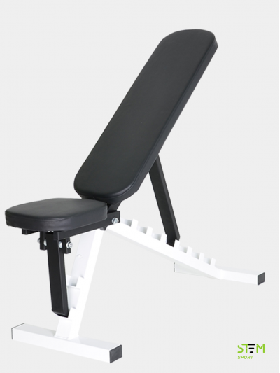 Регулируемая скамья для жима черно-белая