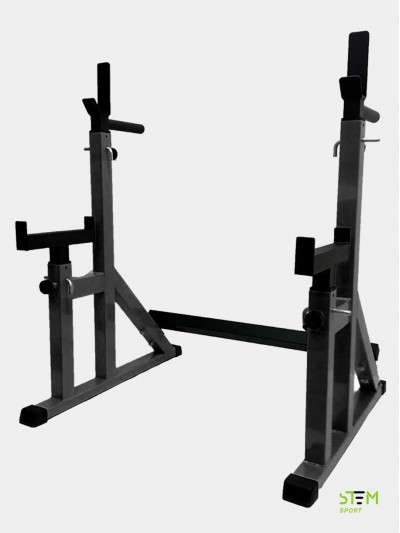 Стойки под штангу с подстраховкой и брусьями 2.0, цвет: черный