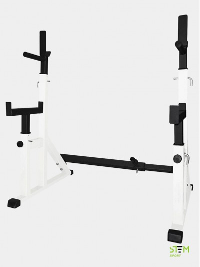 Стойки под штангу с подстраховкой и брусьями 2.0, цвет: белый