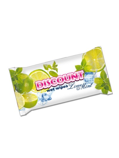 Салфетки влажные Discount, лайм и мята (15)