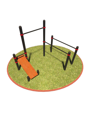 S-014 Турник, брусья, скамья для пресса