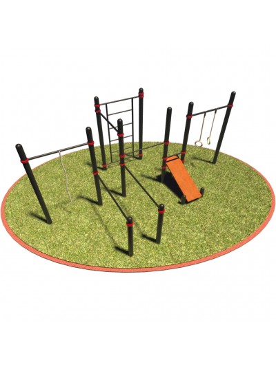 S-033 Турники, стенка, скамья, кольца, канат